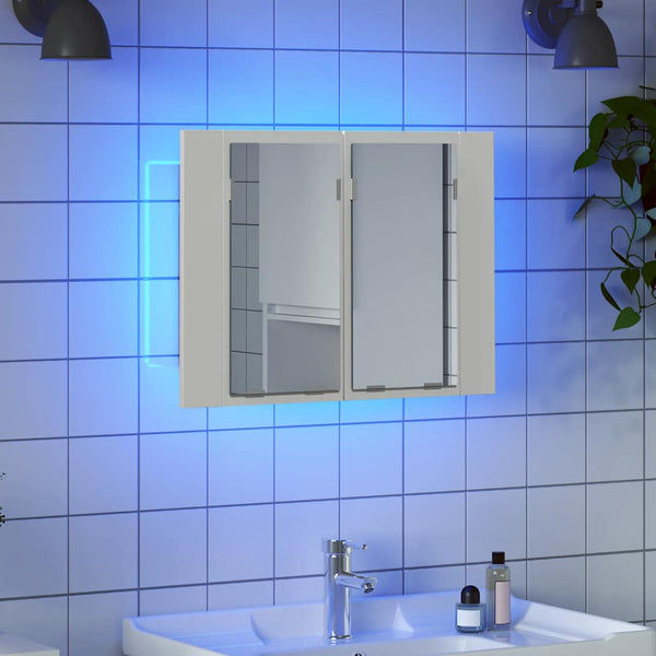vidaXL LED Bathroom Mirror Cabinet White 60x12x45 cm Acrylic