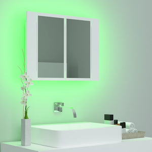 vidaXL LED Bathroom Mirror Cabinet White 60x12x45 cm Acrylic