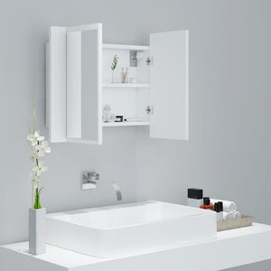vidaXL LED Bathroom Mirror Cabinet White 60x12x45 cm Acrylic
