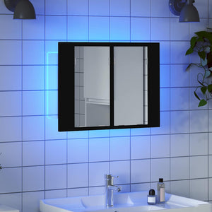 vidaXL LED Bathroom Mirror Cabinet Black 60x12x45 cm Acrylic