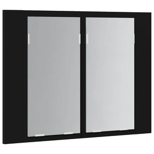 vidaXL LED Bathroom Mirror Cabinet Black 60x12x45 cm Acrylic