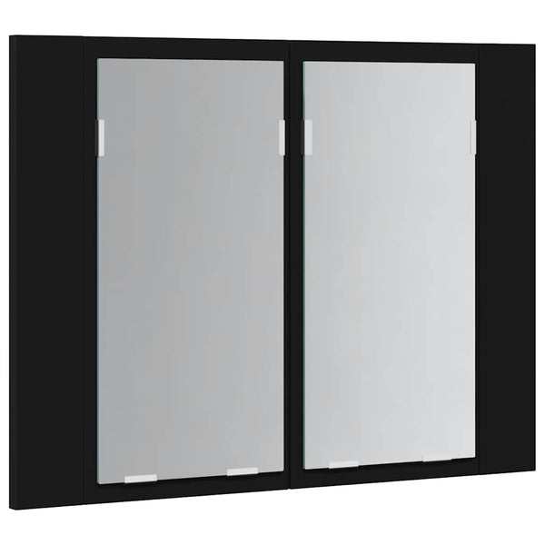 vidaXL LED Bathroom Mirror Cabinet Black 60x12x45 cm Acrylic