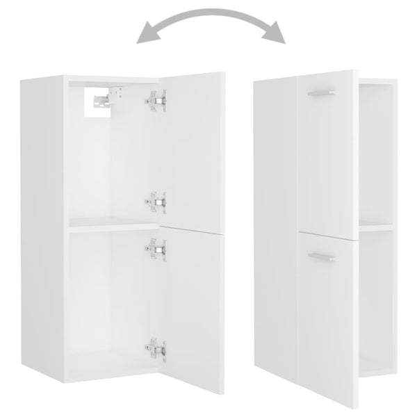 vidaXL Bathroom Cabinet White 30x30x80 cm Engineered Wood