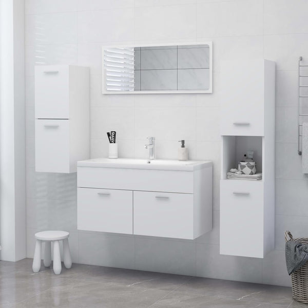 vidaXL Bathroom Cabinet White 30x30x80 cm Engineered Wood