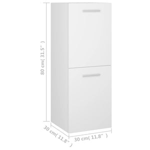 vidaXL Bathroom Cabinet White 30x30x80 cm Engineered Wood
