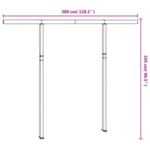 vidaXL Awning Support Poles White 300x245 cm Iron