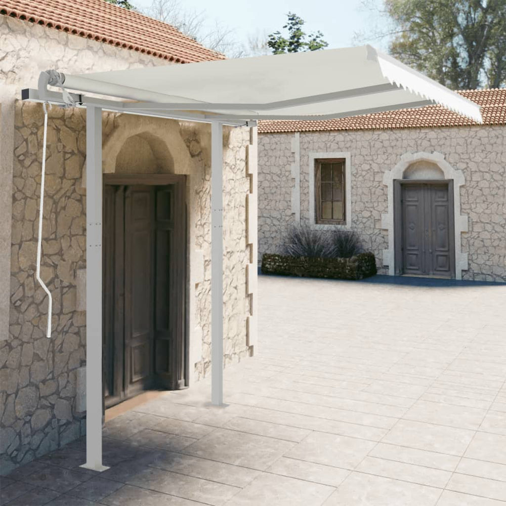 vidaXL Awning Support Poles White 300x245 cm Iron