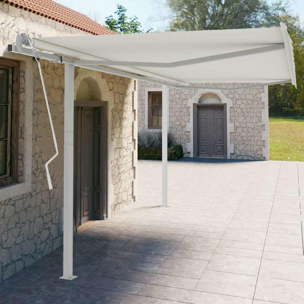 vidaXL Awning Support Legs White 450x245 cm Iron
