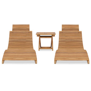 vidaXL 3-Piece Folding Garden Lounge Set Solid Teak Wood