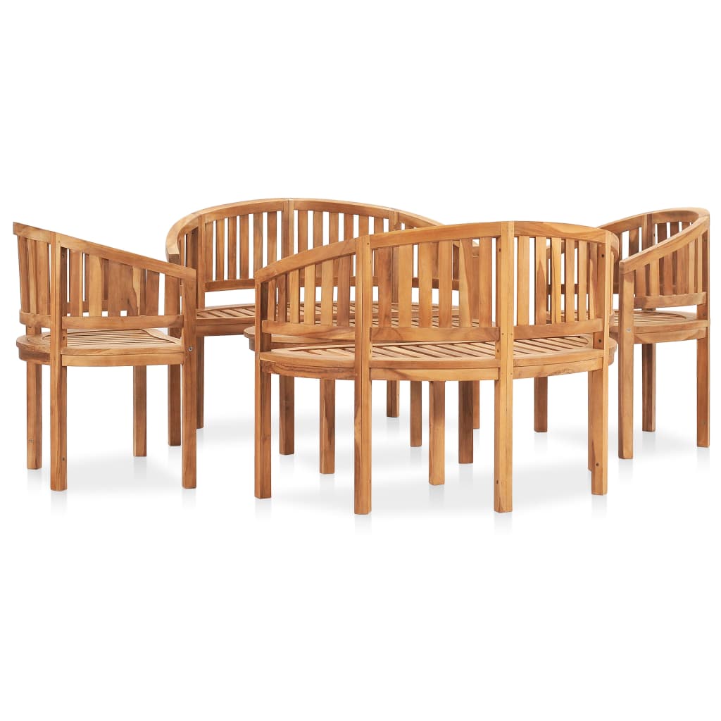 vidaXL 5-piece Outdoor Lounge Set Solid Teak Wood