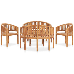 vidaXL 5-piece Outdoor Lounge Set Solid Teak Wood