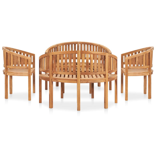 vidaXL 5-piece Outdoor Lounge Set Solid Teak Wood