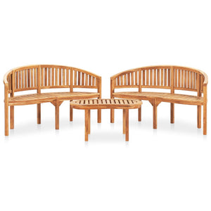 vidaXL 3-Piece Garden Lounge Set Solid Teak Wood