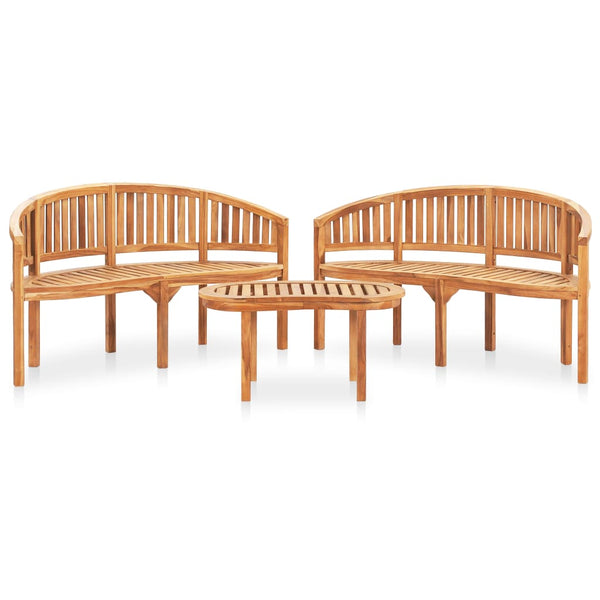 vidaXL 3-Piece Garden Lounge Set Solid Teak Wood