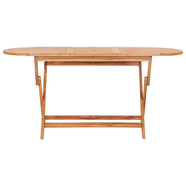 vidaXL 7-Piece Folding Garden Dining Set Solid Teak Wood