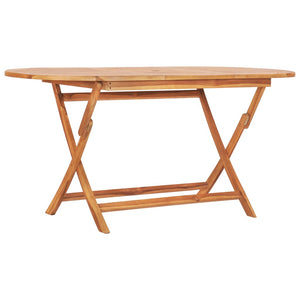 vidaXL 7-Piece Folding Garden Dining Set Solid Teak Wood