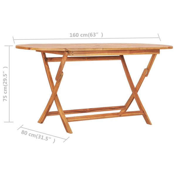 vidaXL 7-Piece Folding Garden Dining Set Solid Teak Wood