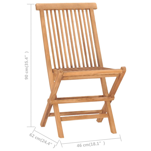 vidaXL 7-Piece Folding Garden Dining Set Solid Teak Wood