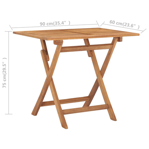 vidaXL 5-Piece Folding Outdoor Dining Set Solid Teak Wood