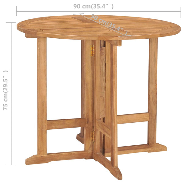vidaXL 5-piece Foldable Solid Teak Wood Garden Dining Set