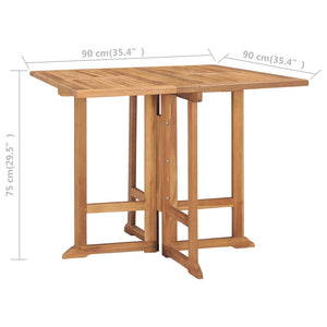 vidaXL 5-Piece Folding Outdoor Dining Set Solid Teak Wood