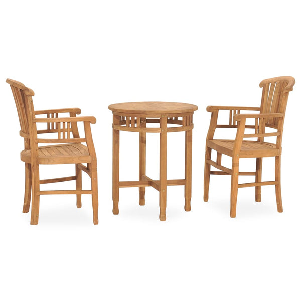 vidaXL 3-Piece Garden Dining Set Solid Teak Wood