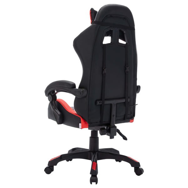 vidaXL Gaming Chair with RGB LED Lights Red and Black Faux Leather