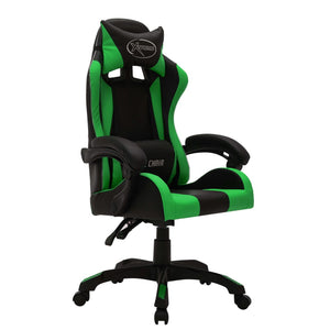 vidaXL Gaming Chair with RGB LED Lights Green and Black Faux Leather