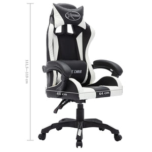 vidaXL Gaming Chair with RGB LED Lights White and Black Faux Leather