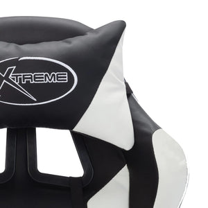 vidaXL Gaming Chair with RGB LED Lights White and Black Faux Leather