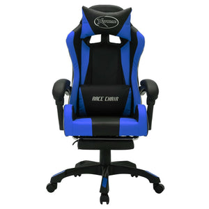 vidaXL Gaming Chair with RGB LED Lights Blue and Black Faux Leather