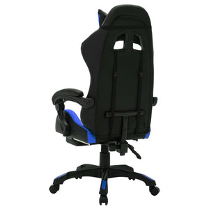 vidaXL Gaming Chair with RGB LED Lights Blue and Black Faux Leather