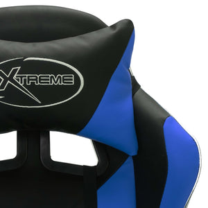 vidaXL Gaming Chair with RGB LED Lights Blue and Black Faux Leather