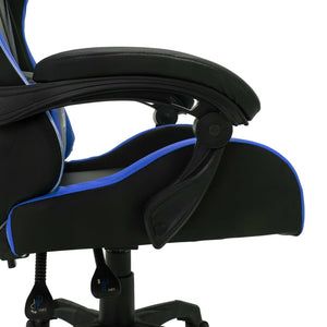 vidaXL Gaming Chair with RGB LED Lights Blue and Black Faux Leather