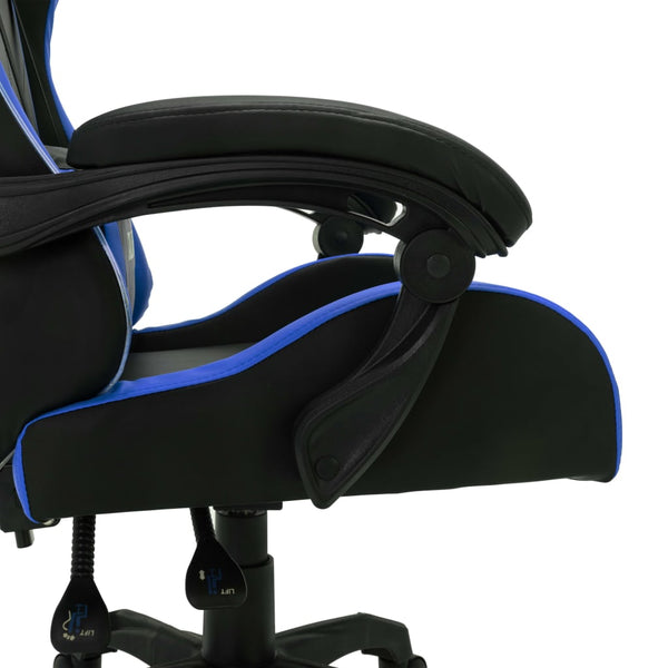 vidaXL Gaming Chair with RGB LED Lights Blue and Black Faux Leather