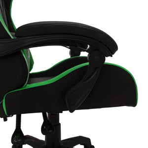 vidaXL Gaming Chair with RGB LED Lights Green and Black Faux Leather