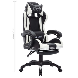 vidaXL Gaming Chair with RGB LED Lights White and Black Faux Leather
