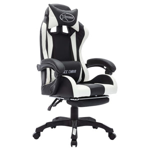 vidaXL Gaming Chair with RGB LED Lights White and Black Faux Leather