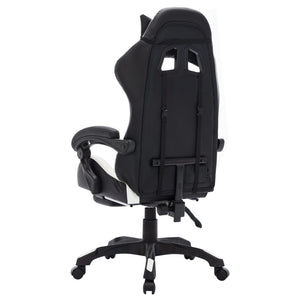 vidaXL Gaming Chair with RGB LED Lights White and Black Faux Leather