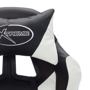 vidaXL Gaming Chair with RGB LED Lights White and Black Faux Leather