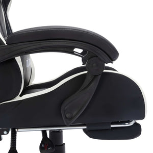 vidaXL Gaming Chair with RGB LED Lights White and Black Faux Leather