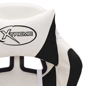 vidaXL Gaming Chair with RGB LED Lights Black and White Faux Leather