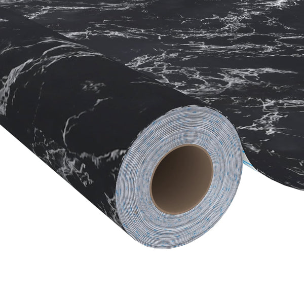 vidaXL Self-Adhesive Furniture Film Black Stone Look 500x90 cm PVC
