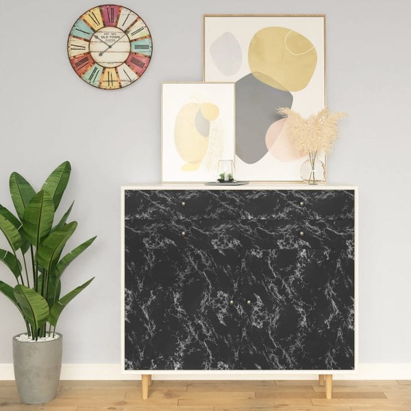 vidaXL Self-Adhesive Furniture Film Black Stone Look 500x90 cm PVC