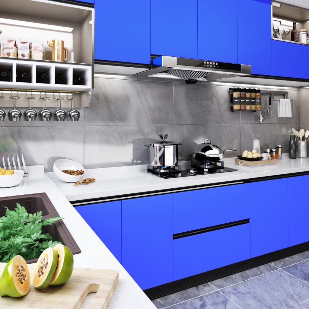 vidaXL Self-Adhesive Furniture Film High Gloss Blue 500x90 cm PVC