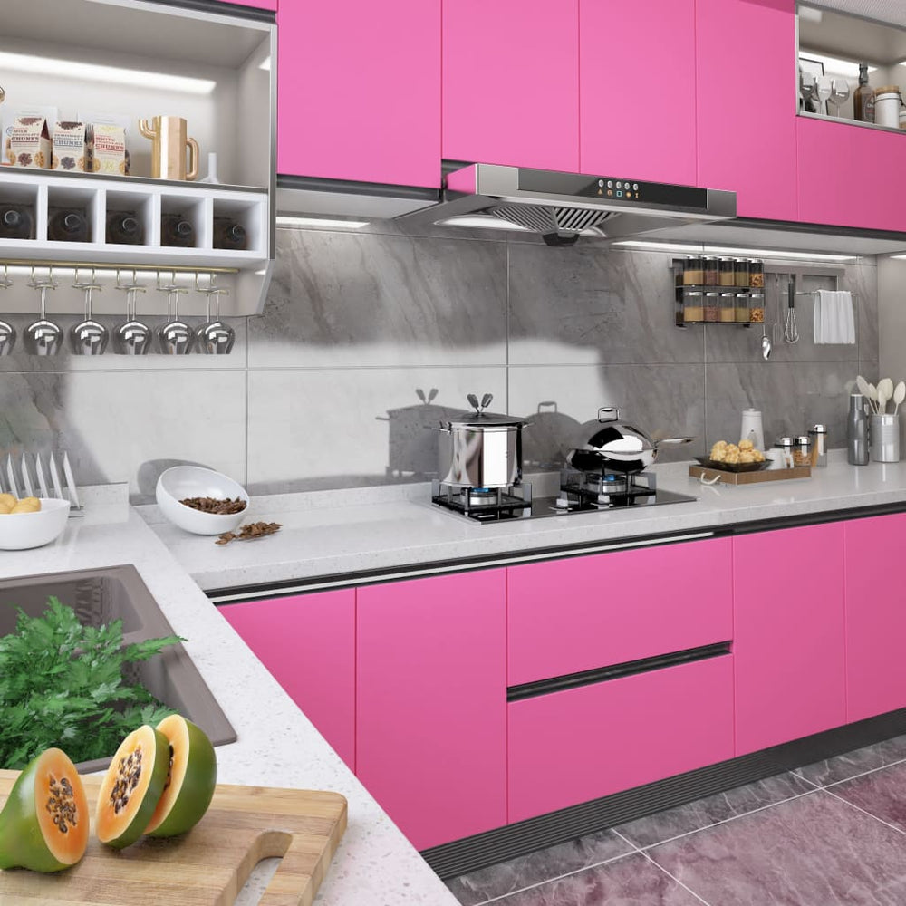 vidaXL Self-Adhesive Furniture Film High Gloss Pink 500x90 cm PVC