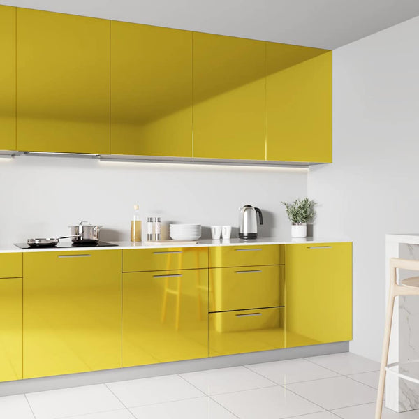 vidaXL Self-Adhesive Furniture Film High-Gloss Gold 500x90 cm PVC