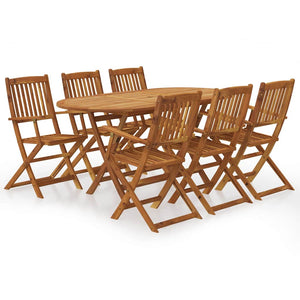 vidaXL 7-Piece Folding Acacia Wood Outdoor Dining Set