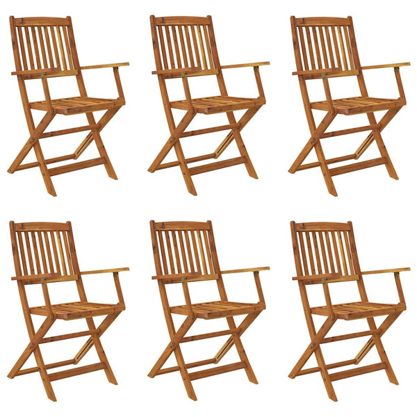 vidaXL 7-Piece Folding Acacia Wood Outdoor Dining Set