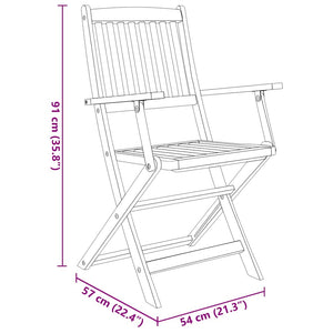 vidaXL 7-Piece Folding Acacia Wood Outdoor Dining Set